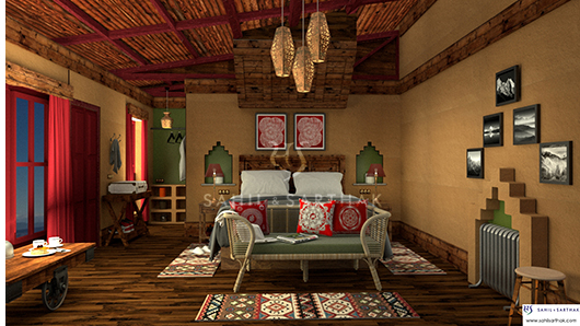 Sahil & Sarthak Resort Project in the Hills - Cottage Design Interior